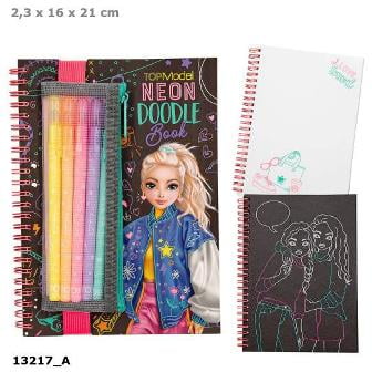Doodle Book neón con 70 paginas y set de bolígrafos neón TOPModel
