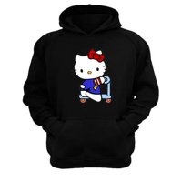 Genérico - Polerón Canguro Gatita Kitty Negro Talla Xl Unisex