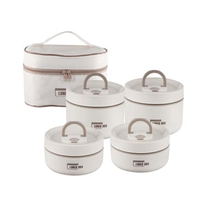 Bothyi - Juego De Fiambreras Aisladas De 4 Piezas, Contenedores De Almuerzo Para Viajes, Camping, Exteriores, Color Beige