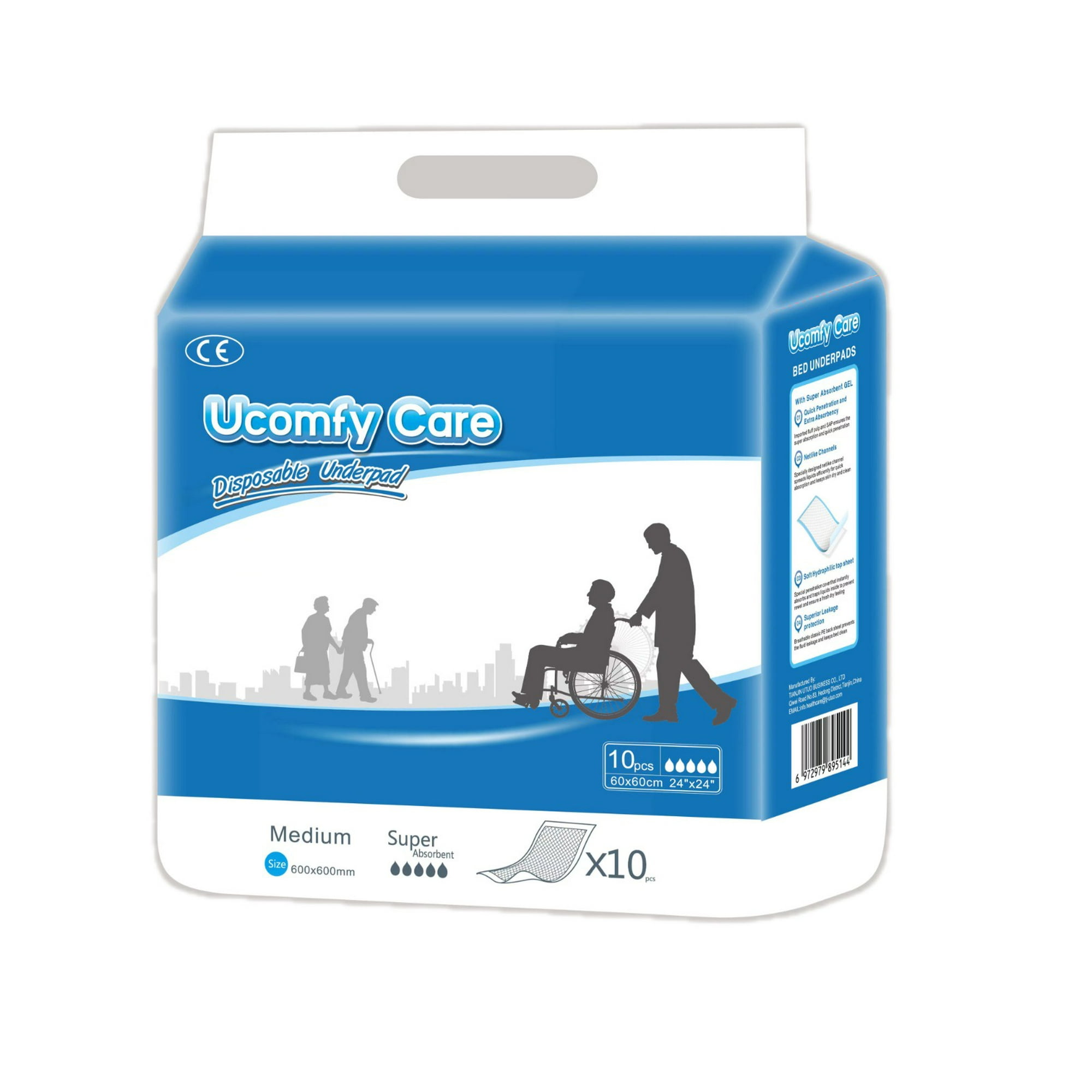 Ucomfy Care - Sabanilla Adulto Protector De Cama 60x60 10un