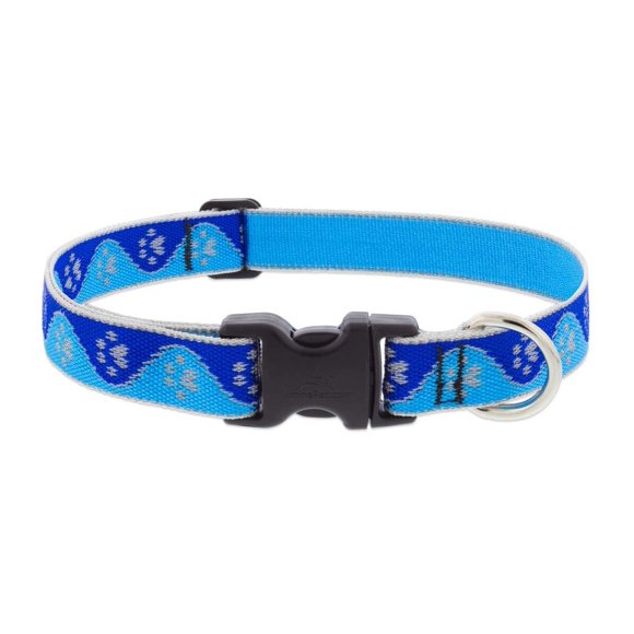 Collar para perro LupinePet con patas azules reflectantes 30-51 cm