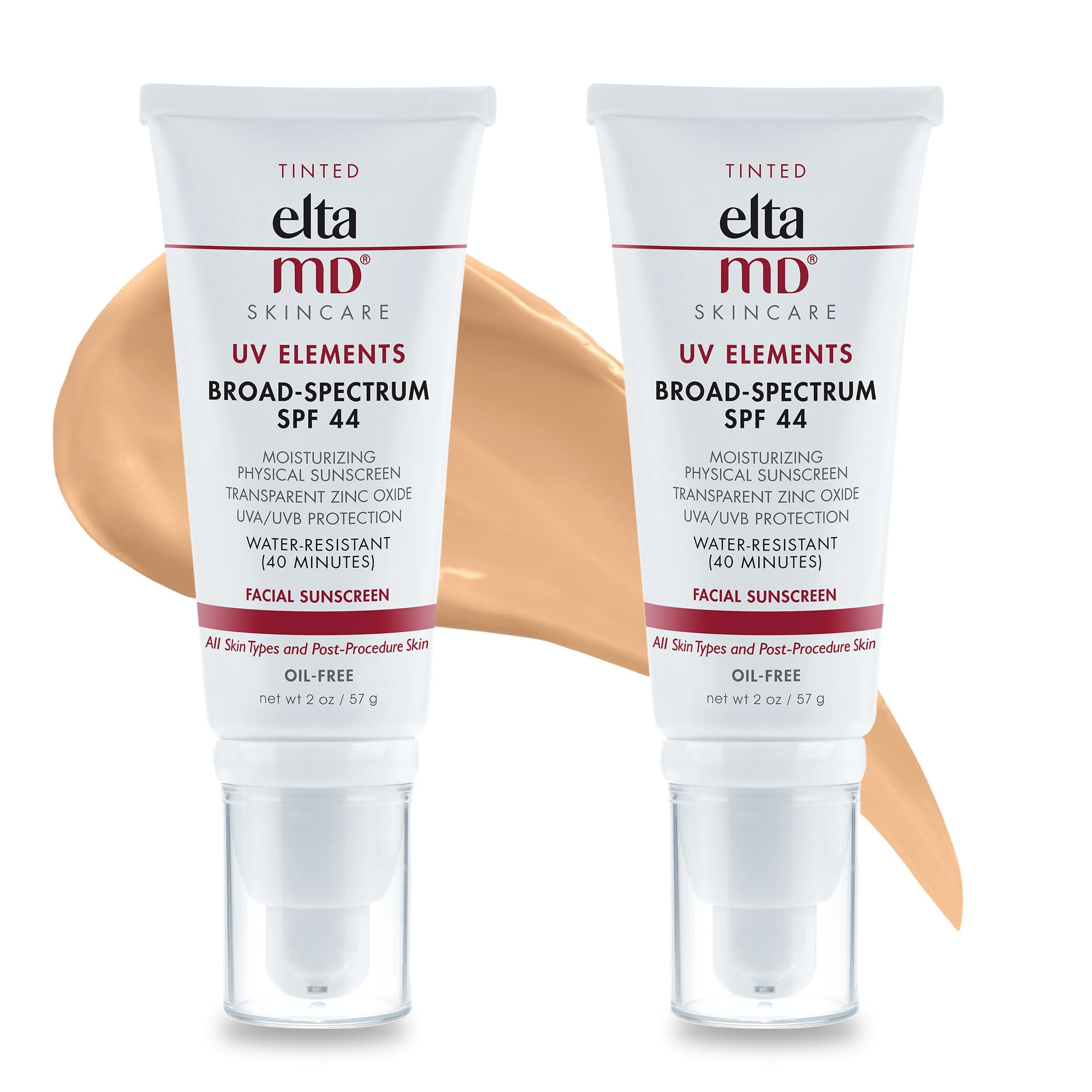 Crema Hidratante Eltamd Uv Elements Teñida Con Spf 44 60 Ml (paquete De 2)