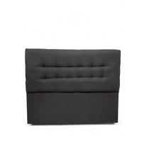 Mbc - Respaldo De Cama 2 Plazas Valencia Tela Lino Negro