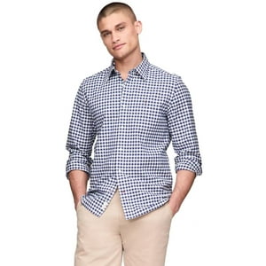 Camisa Tommy Hilfiger Para Hombre, Manga Larga, Oxford, Corte Regular