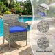 thumbnail image 3 of Juego de Muebles de Patio Garvee de 3 piezas gris/azul en ratán, 3 of 8