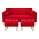 thumbnail image 1 of Sofa Retro 3c + 2 Pouf Felpa 05 Rojo, 1 of 6