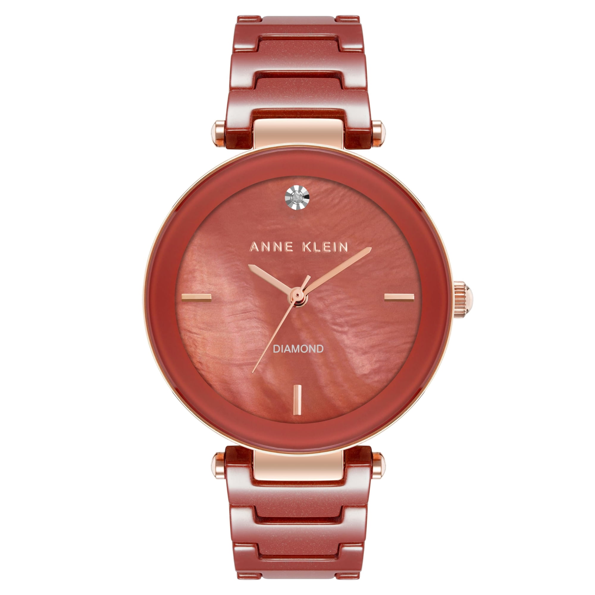 Reloj De Pulsera Anne Klein Para Mujer Con Esfera De Diamante Y Cerámica