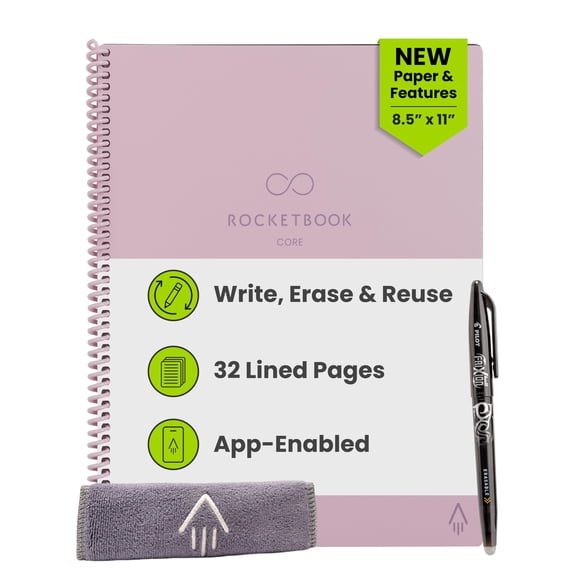 Cuaderno Rocketbook New Core Reutilizable A4 Rosa con Rayas