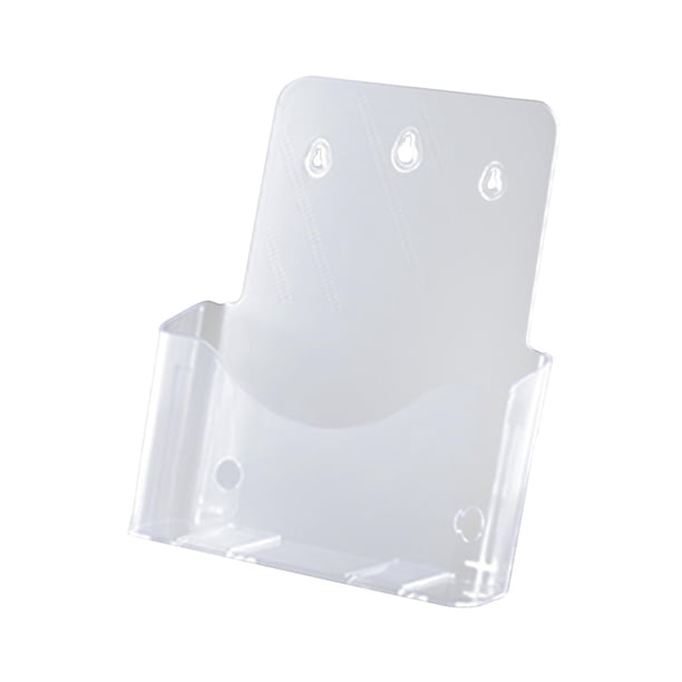 Portafolletos de acrílico, portafolletos, estante con diseño de parte posterior inclinada, soporte para letreros de mesa para panfletos, menú, recepci A4 1 nivel