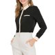 thumbnail image 2 of INSPIRE CHIC Camisa de trabajo de manga larga con botones y bloques de color para mujer, regreso a clases, talla S, negro, 2 of 8