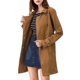 thumbnail image 4 of INSPIRE CHIC Gabardina de Ante Sintético con Solapa de Muesca y Doble Botonadura para Mujer L Marrón, 4 of 8