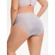 thumbnail image 3 of INSPIRE CHIC Ropa interior femenina de cintura alta, bragas de encaje de malla suaves, talla grande 3XL gris plateado, 3 of 4