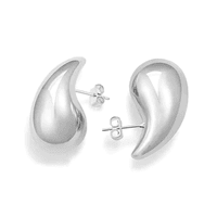 Fershop - Aros Plata Estilo Gota Chunky 31 Mm