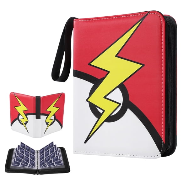 Carpeta para cartas Loiuvos de 9 bolsillos, 50 fundas, portátil, roja