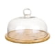 thumbnail image 3 of Soporte Para Tartas De Bambú Con Cúpula De Cristal Para Restaurantes, Pasteles, Tartas Grandes, 3 of 5