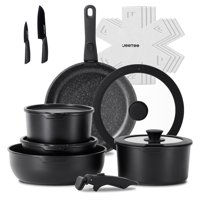 Juego De Utensilios De Cocina Jeetee Antiadherentes De 17 Piezas Con Mango Desmontable
