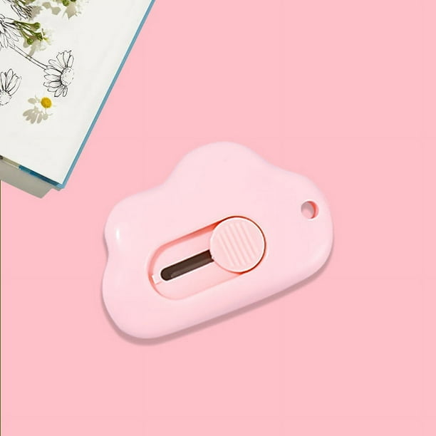 Get Creative with our Mini Retractable Utility Knife Box Cutter and Letter Opener Pocket Knives - Colorful Cloud Cat Design for Paper Cutting, DIY Crafts and More!
