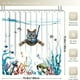 thumbnail image 4 of 1pc Cute Diving Cat Pattern Waterproof Shower Curtain with Non-Slip Mat and Toilet Cover - U Shaped Toilet Mat and Bathroom Accessories for Home Decor, 4 of 5