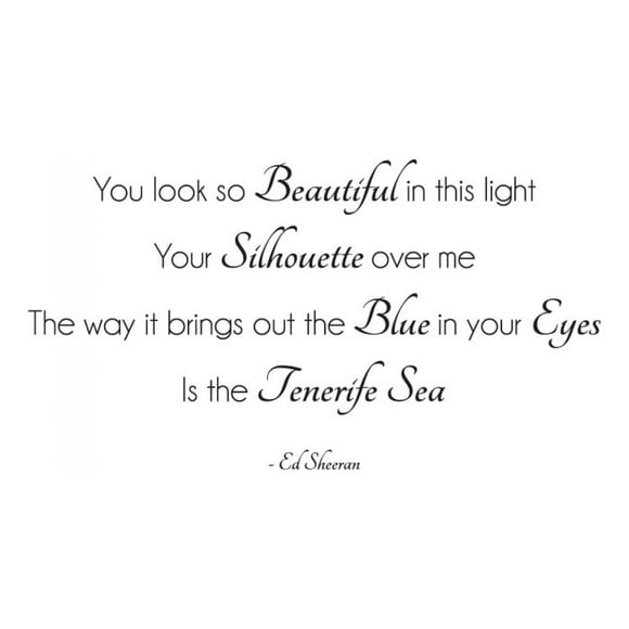 Decomural Tenerife Sea Ed Sheeran Song Lyrics WS-40938