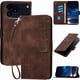 thumbnail image 1 of Funda Flip Premium Fibra de Carbono para iPhone 17 Pro Max con Soporte y Cierre Marrón, 1 of 6