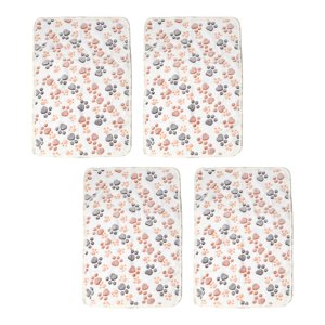 Ioensy - 4 Uds. Alfombrilla Para Mascotas, Cojín De Franela Grueso Lavable Para Perro, Cachorro, Gato, Mascota Durmiendo