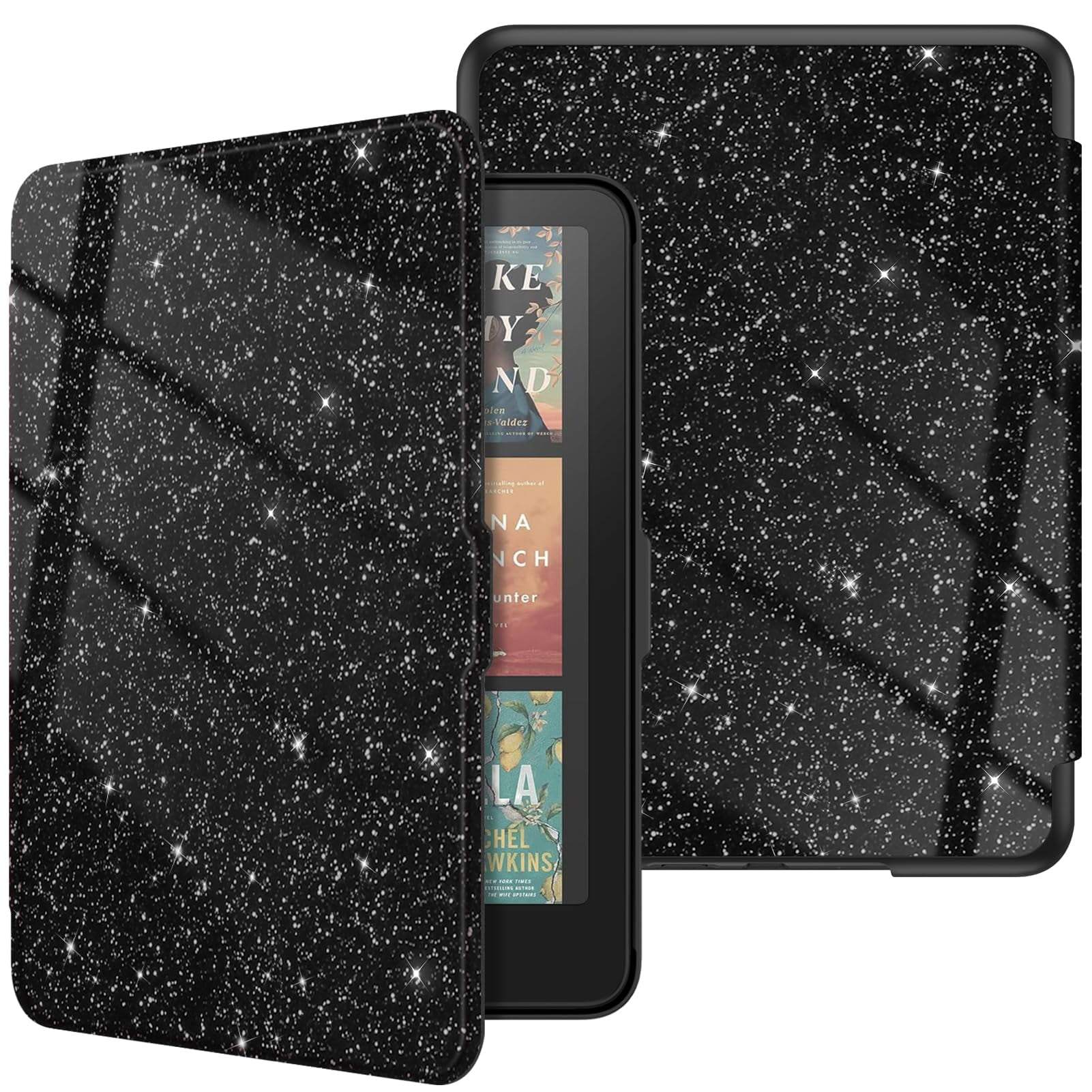 Funda Fintie Para Kindle Paperwhite De 12.ª Generación (2024), Color Negro Con Purpurina