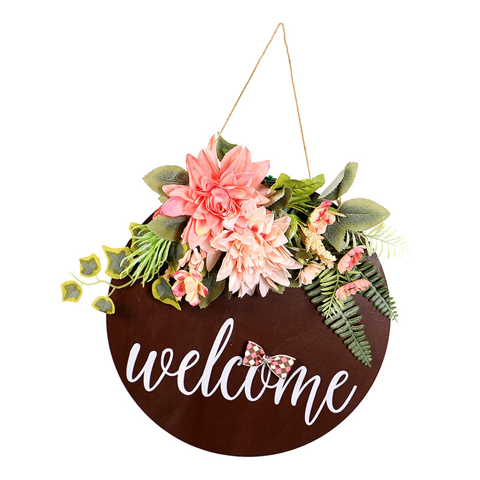 Magideal - Cartel De Bienvenida Para Puerta Delantera, Decoración De Porche De Al , Cartel De Granja Para Coronas De Bienvenida De Primavera,