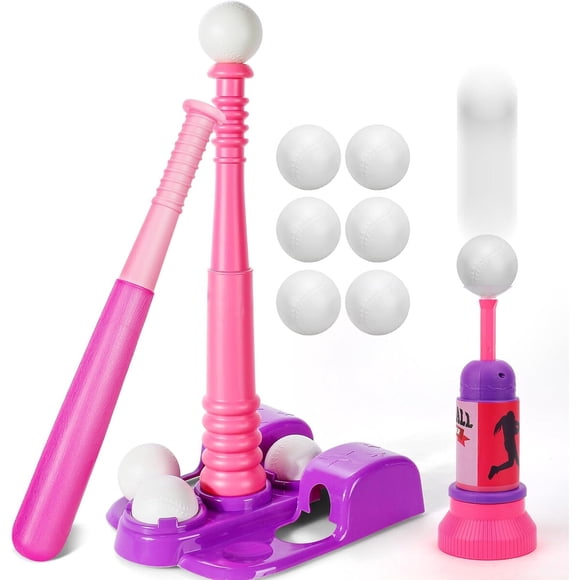 Set Tball TOY Life Rosa Lanzador 6 Pelotas Edades 3 a 8