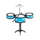 thumbnail image 1 of Juego de batería para niños, juguete sensorial, gran regalo para niños y niñas, juguete de batería de simulación para niños pequeños, juego de batería 3 pads de batería azules, 1 of 5