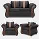 thumbnail image 2 of Juego De Living 2-1-1 MARSELLA Negro, 2 of 8