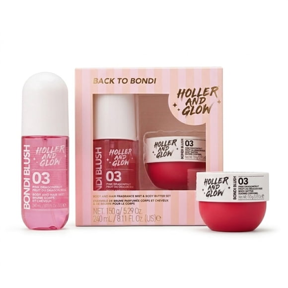 Dúo de bruma corporal y manteca Holler & Glow Pink Dragonfruit