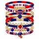 thumbnail image 1 of Pulsera Artlunar de fútbol apilable con dijes azul y rojo, 1 of 6