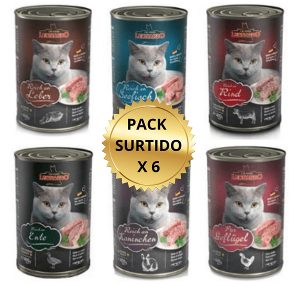 Leonardo Alimento Humedo Para Gatos Pack Surtido x 6