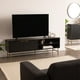 thumbnail image 2 of Rack de TV Queens Relan Diseño Acanalado Con Estantes y Puertas Negro y Dorado, 2 of 9