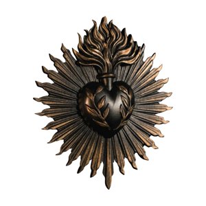 Magideal - Placa De Pared De Sagrados Corazones, Adorno Sacramental, Estatua Gótica Artística Para Colgar En La Pared, Escultura Para La Entrada Del Porche Del H Negro
