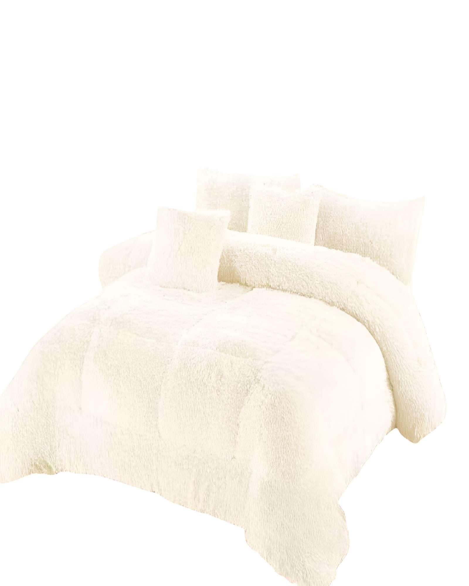 Genérico - Cobertor Peludo Con Chiporro Plaza Y Media 180X200Cm Blanco Invierno
