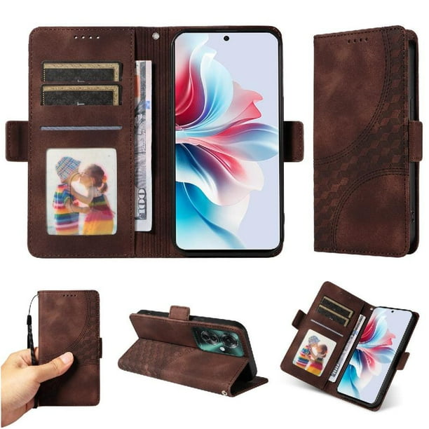 Carcasa FOXDOCK OPPO F25 Pro de cuero PU, diseño acolchado clásico, protección contra caídas y rayones