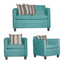Ruzam Mobel - Juego De Living 2 1 1 Barcelona Turquesa