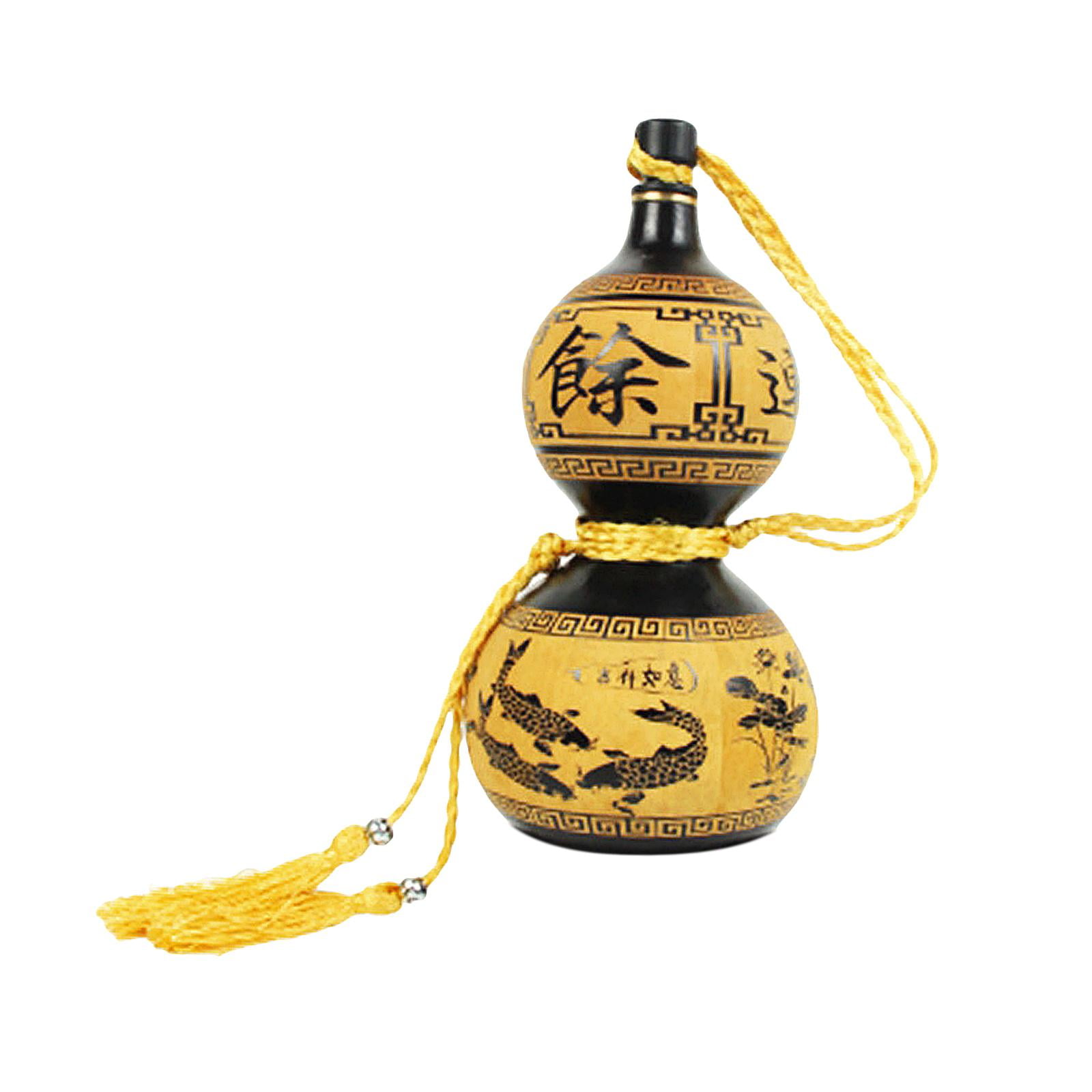 Magideal - Botella De Agua Decorativa, Botella De Vino, Calabaza De Vino, Calabaza Tradicional Portátil De Gran Capacidad, Botella De Agua, Hervidor De Bebidas Para Decoración De Amarillo Negro Pequeño
