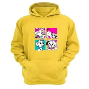 Genérico - Polerón Canguro 101 Perritos Manchas Amarillo Talla S Unisex