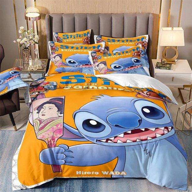 Stitch Duvet Cover Home Multi-piece Pillowcase Quilt Cover Bedding Multi-size Single Double Bed Microfiber 3D Printing