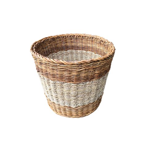Basket D-Art Collection Arurog Abaca, Mimbre, Ratán Y Pastos Marinos