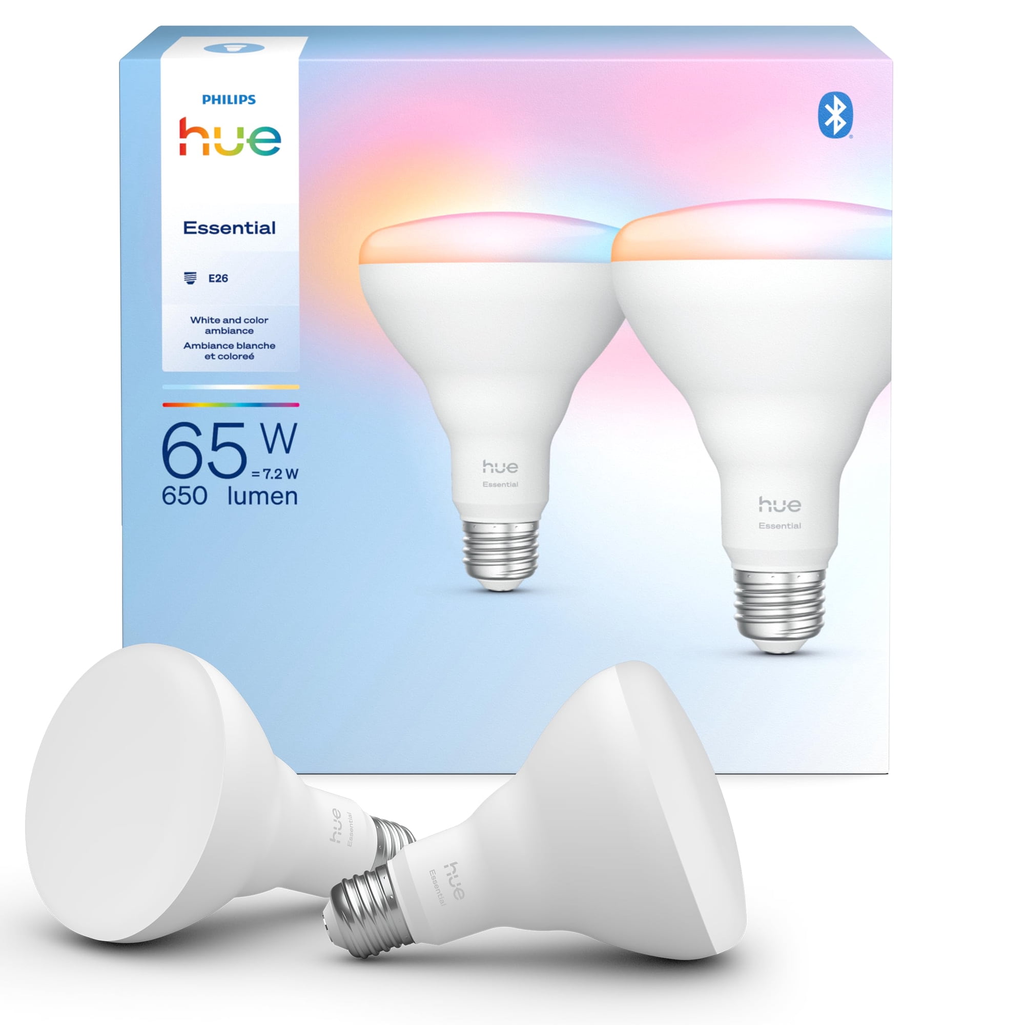 Bombilla Led Inteligente Philips Hue Essential Br30, 7,2 W, 650 Lm, Paquete De 2
