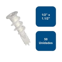 Anclajes - Tarugo Volcanita Autoperforante 1/2"" X 1 1/2"" 50Un.