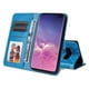 thumbnail image 5 of Funda tipo cartera FOXDOCK para Samsung Galaxy S10 Plus , diseño girasol en relieve, cuero PU, cierre magnético, soporte y tarjetero, 5 of 5
