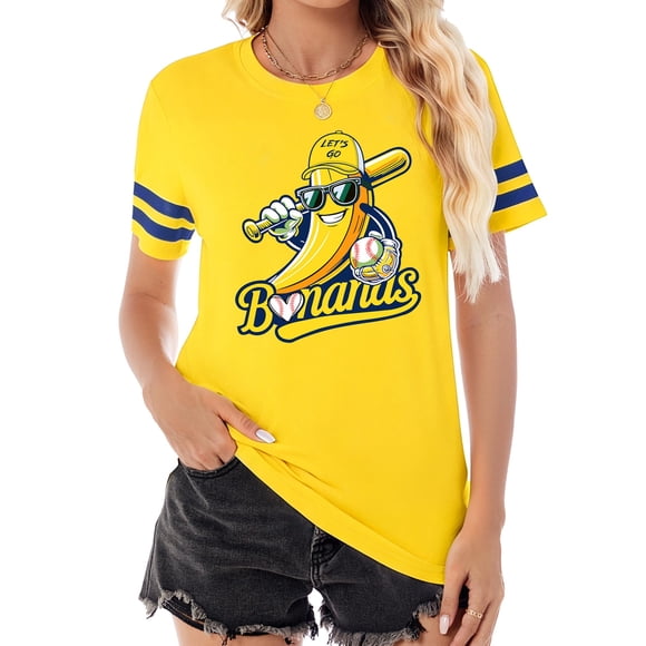 Camiseta de manga corta con gráfico divertido de frutas para mujer Talovee