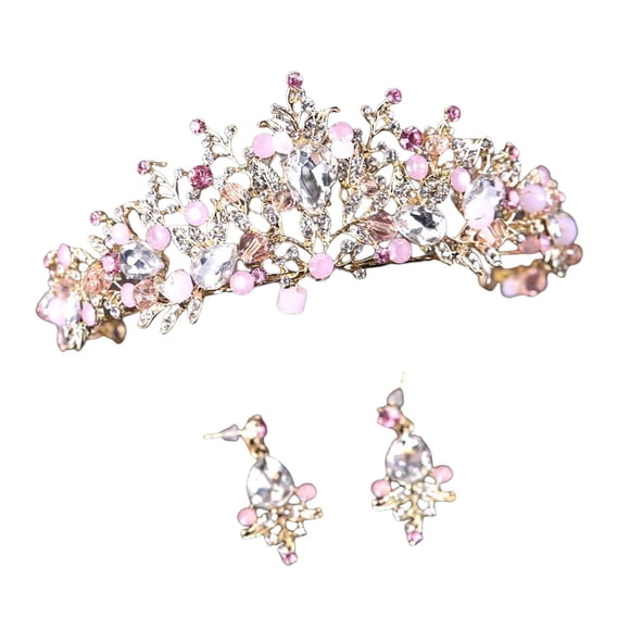 Tiara And Crown Elegant Jeweled Costume Diademas Para Fiesta De Cumpleaños Prom Style A Y Aretes