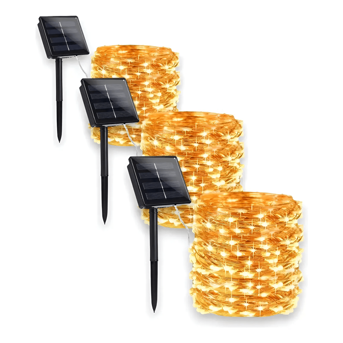 Guirnalda Luces Belug Solar 10m Color De Las Luces Amarillo 3 Unidades