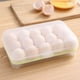 thumbnail image 3 of Huevera de plástico, bandeja para huevos rellenos con tapa, huevera portátil apilable para refrigerador con 15 ranuras para huevos, ideal para camping, nevera y cocina., 3 of 8