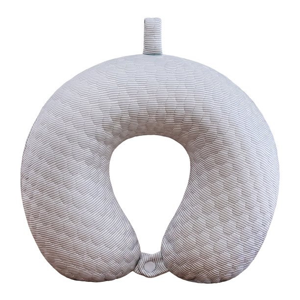 Almohada de Viaje en Forma de U de Espuma Viscoelástica REGALWOVEN, Almohada para el Cuello para Siestas en la Oficina Gris 12x12x4in